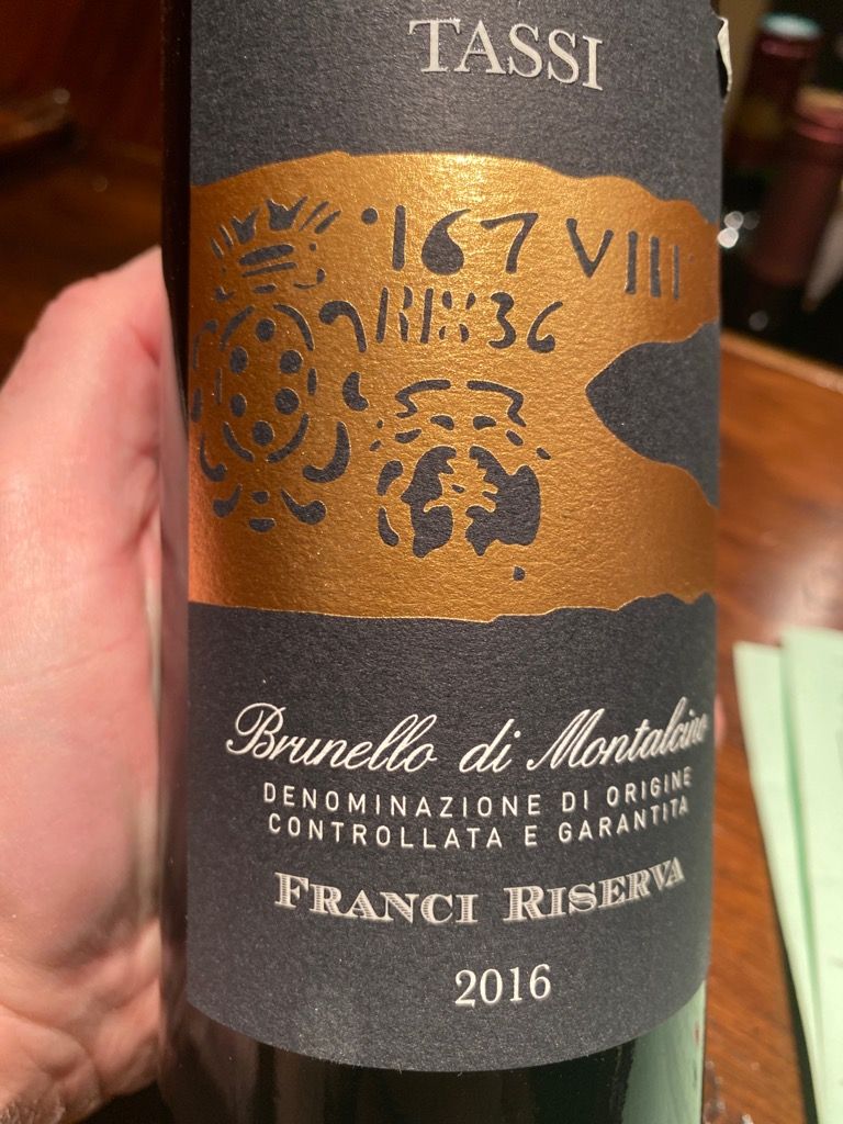 Tassi Brunello Montalcino Bettina Cuvee Franci Riserva 2016